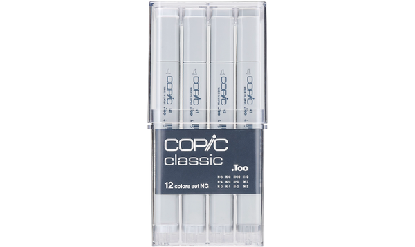 Grey Copic Marker Classic 12 piece outlet set