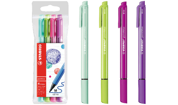 Fineliner STABILO pointMax Pack of 4 Ice Green Light Green Pink Lilac Dr Pen