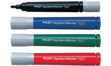 Pilot Wytebord Dry Wipe Marker Pen Bullet Tip Set of 4
