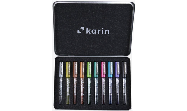 Karin Deco Brush Metallic Permanent Markers, Set of 10 