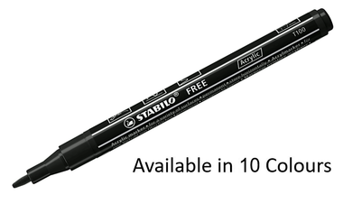 Acrylic Marker - STABILO Free Acrylic T100 1-2mm Bullet Tip - Assorted Pack Sizes and Colours