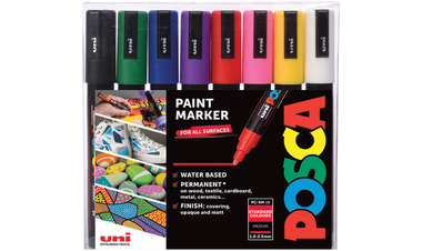 Uni POSCA Marker Pen PC-5M Medium Set of 8 Assorted