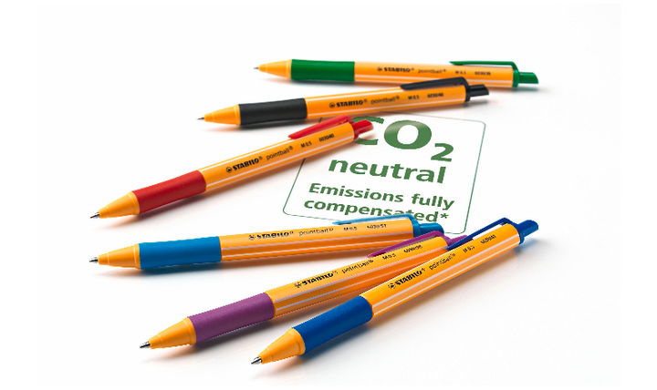 Ballpoint Pen - STABILO pointball - Pack of 6 - Red, Blue, Black, Green, Turquoise, Lilac