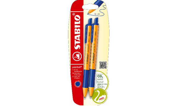 Ballpoint Pen - STABILO pointball - Pack of 2 - Blue