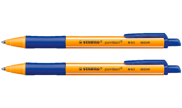 Ballpoint Pen - STABILO pointball - Pack of 2 - Blue