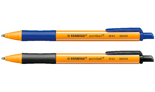 Ballpoint Pen - STABILO pointball - Pack of 2 - Blue, Black