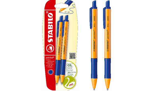 Ballpoint Pen - STABILO pointball - Pack of 2 - Blue