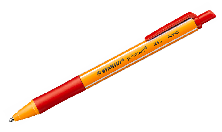 Ballpoint Pen - STABILO pointball - Pack of 3 - Blue, Black, Red