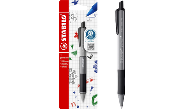 Ballpoint Pen - STABILO pointball Colourful - Pack of 1 - Dark Grey with Black Ink