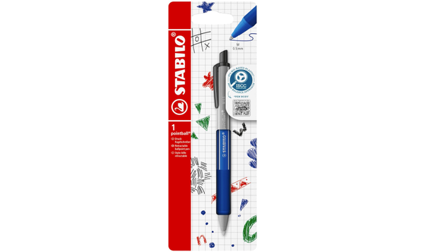 Ballpoint Pen - STABILO pointball Colourful - Pack of 1 - Ultramarine with Blue Ink
