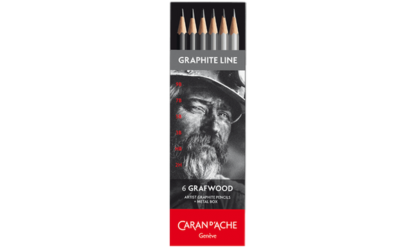 Caran d'Ache Graphite Line Grafwood Pencil Set of 6 Assorted