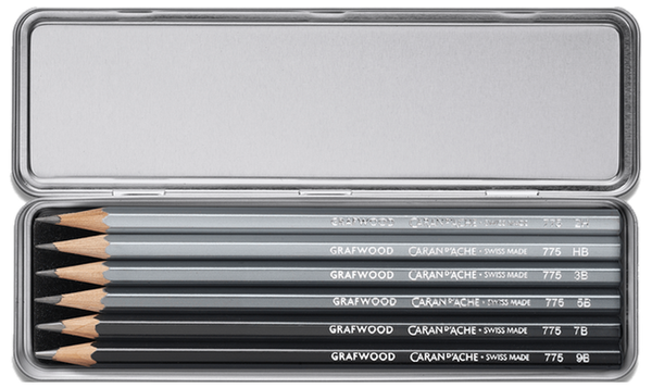 Caran d'Ache Graphite Line Grafwood Pencil Set of 6 Assorted