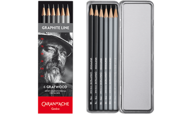 Caran d'Ache Graphite Line Grafwood Pencil Set of 6 Assorted