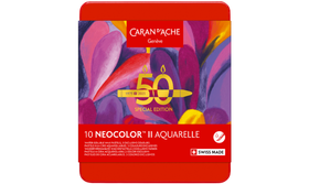 Caran d'Ache Neocolor II Water Soluble Wax Pastels - 50 Year Special Edition - Pop - Assortment of 10
