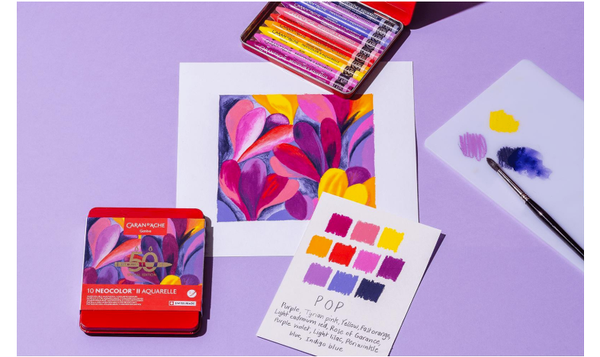 Caran d'Ache Neocolor II Water Soluble Wax Pastels - 50 Year Special Edition - Pop - Assortment of 10