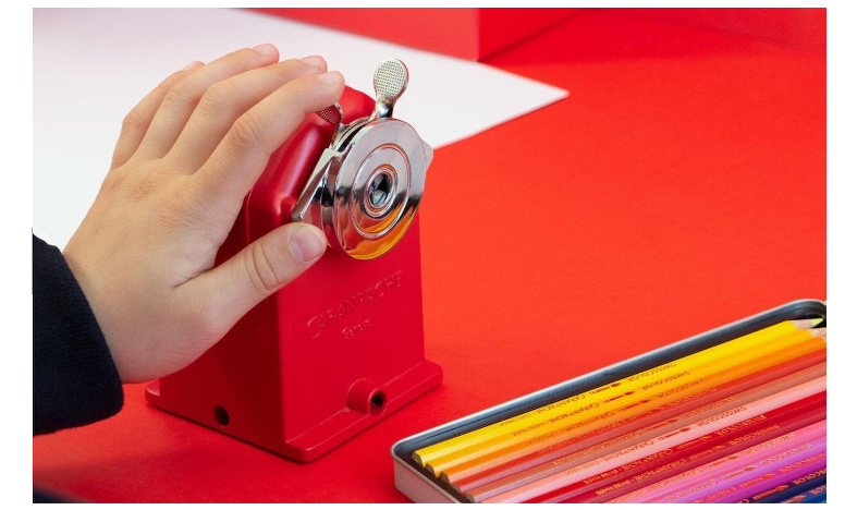 Caran d'Ache Crank Desk Top Pencil Sharpener Red | Dr Pen