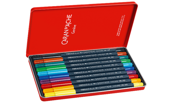 Caran d'Ache Fibralo Brush with Water-Soluble Ink Box of 10