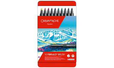 Caran d'Ache Fibralo Brush with Water-Soluble Ink Box of 10