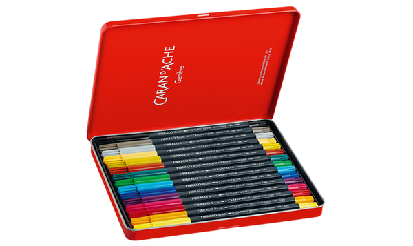 Caran d'Ache Fibralo Brush with Water-Soluble Ink Box of 15