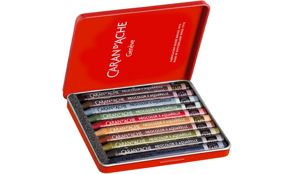 Caran d'Ache Neocolor II Water Soluble Wax Pastels - 50 Year Special Edition - Dark - Assortment of 10