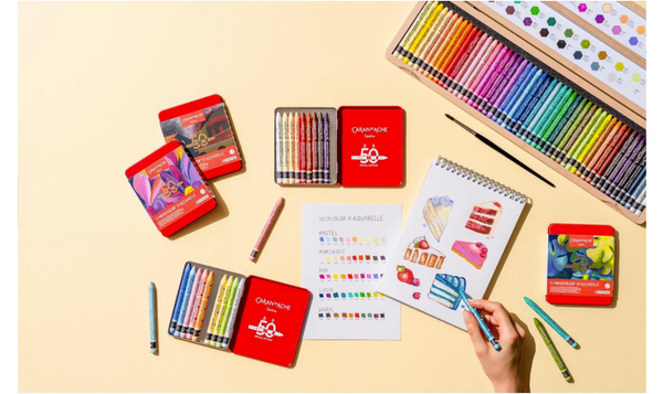 Caran d'Ache Neocolor II Water Soluble Wax Pastels - 50 Year Special Edition - Dark - Assortment of 10