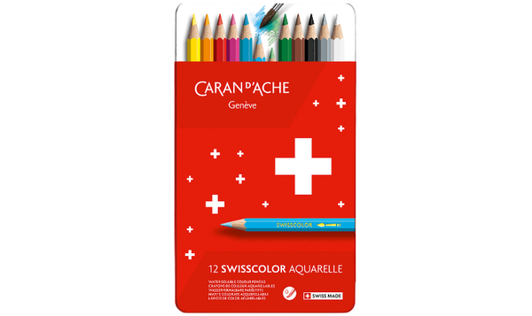 Caran d'Ache Swisscolor Water Soluble Pencils 12 Assorted Colours