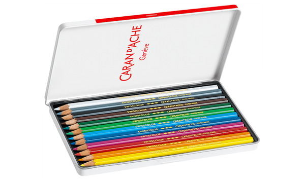 Caran d'Ache Swisscolor Water Soluble Pencils 12 Assorted Colours