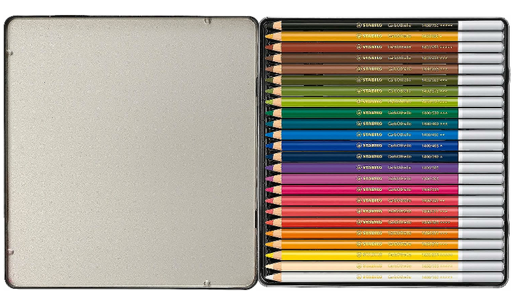Chalk-Pastel Pencil - STABILO CarbOthello - ARTY+ - Tin of 24 - Assorted Colours