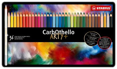 Chalk-Pastel Pencil - STABILO CarbOthello - ARTY+ - Tin of 36 - Assorted Colours