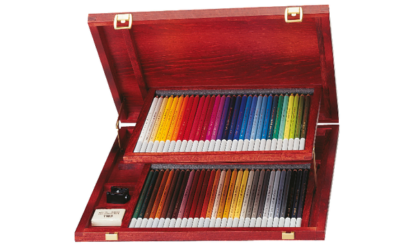 Chalk-Pastel Pencil - STABILO CarbOthello - Wooden Box of 60 - Assorted Colours with Sharpener and Eraser