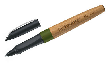 Climate-Neutral Ballpoint Pen - STABILO Grow - Pack of 1 - Moss Green/Oak
