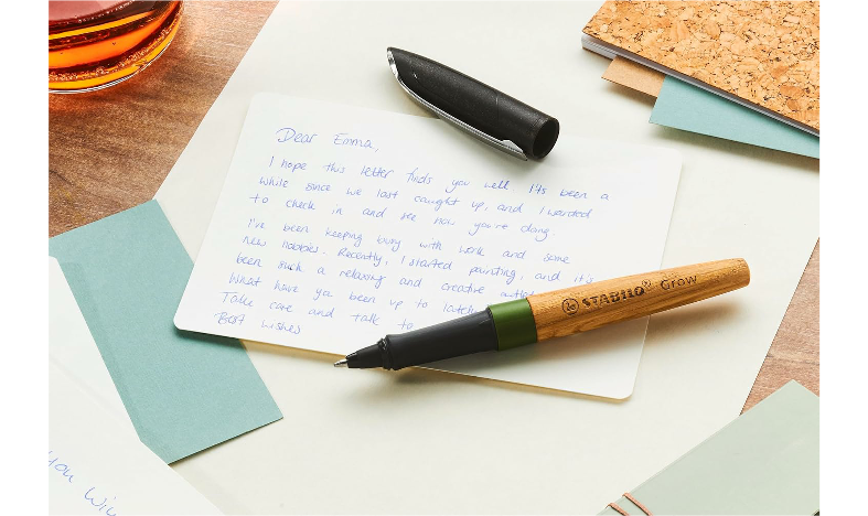 Climate-Neutral Ballpoint Pen - STABILO Grow - Pack of 1 - Moss Green/Oak