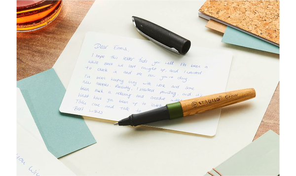 Climate-Neutral Ballpoint Pen - STABILO Grow - Pack of 1 - Moss Green/Oak