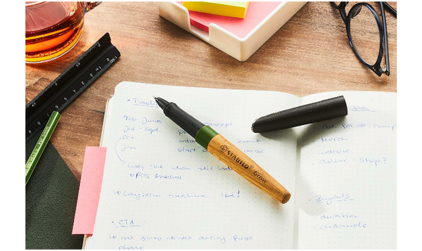 Climate-Neutral Ballpoint Pen - STABILO Grow - Pack of 1 - Moss Green/Oak