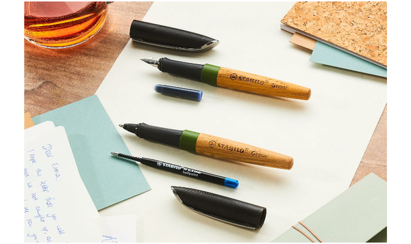 Climate-Neutral Ballpoint Pen - STABILO Grow - Pack of 1 - Moss Green/Oak