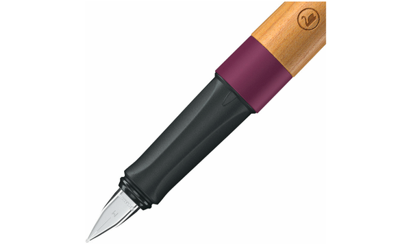 Climate-Neutral Fountain Pen - STABILO Grow - Pack of 1 - Plum Red/Cherry Wood including Blue Ink Cartridge