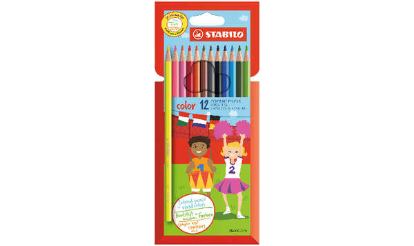 Colouring Pencil - STABILO color - Pack of 12 - Assorted Colours including 2 Neon Colours