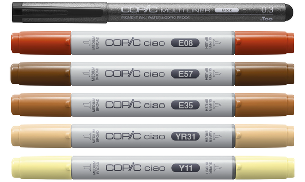 Copic Ciao 5 + 1 Hair Tones 1