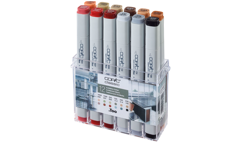 Copic Classic Marker Pen Set of 12 Architecture Colours