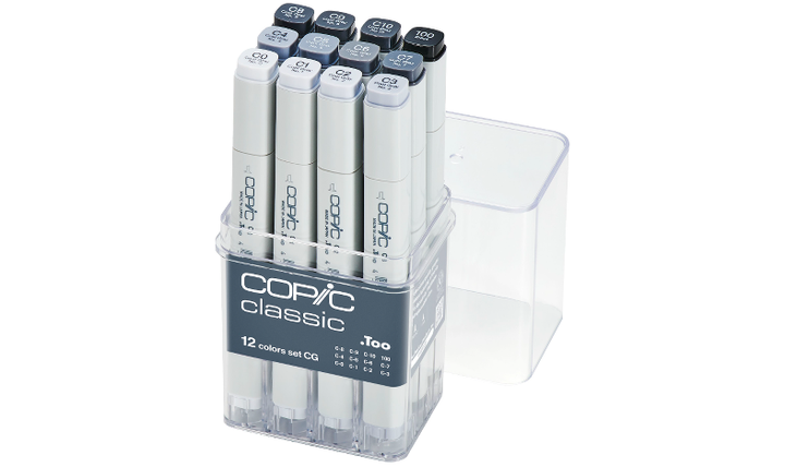 Copic Classic Marker Pen Set of 12 Cool Grey