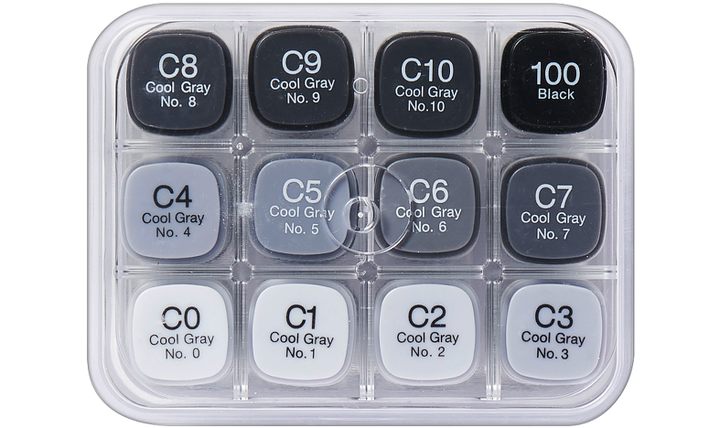 Copic Classic Marker Pen Set of 12 Cool Grey