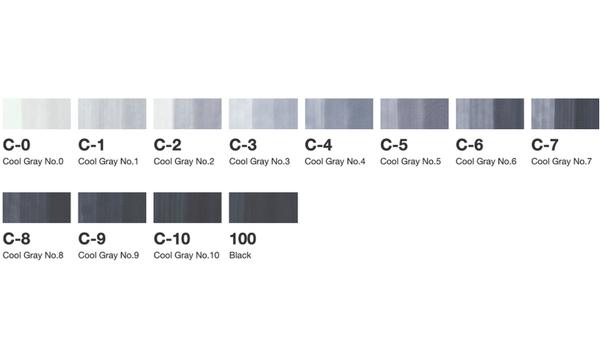 Copic Classic Marker Pen Set of 12 Cool Grey