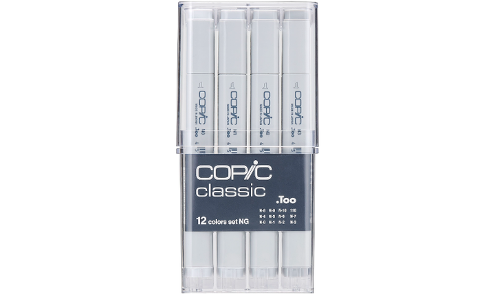 Copic Classic Marker Pen Set of 12 Neutral Grey