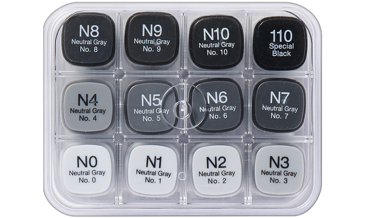 Copic Classic Marker Pen Set of 12 Neutral Grey