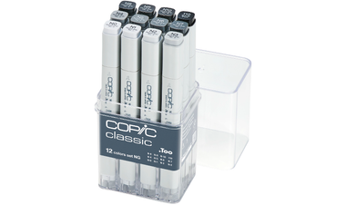Copic Classic Marker Pen Set of 12 Neutral Grey