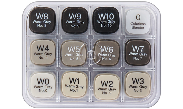 Copic Classic Marker Pen Set of 12 Warm Grey