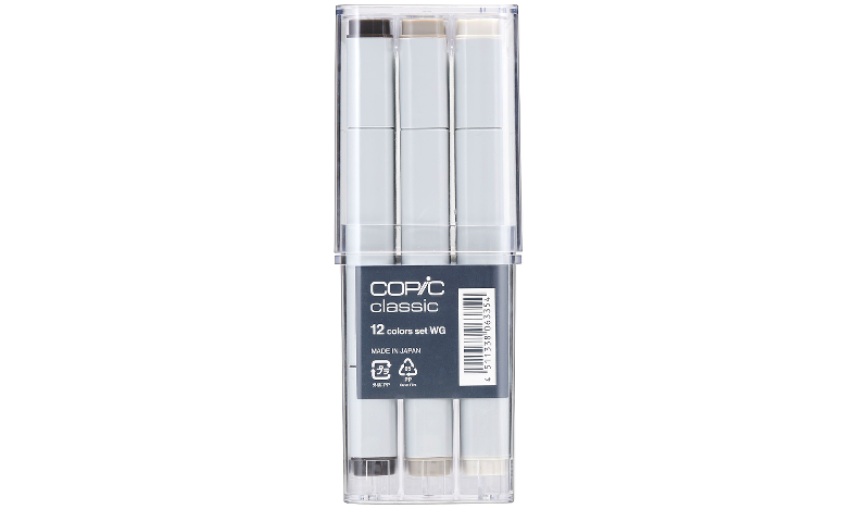 Copic Classic Marker Pen Set of 12 Warm Grey