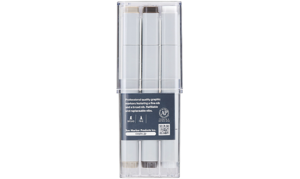 Copic Classic Marker Pen Set of 12 Warm Grey