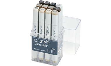 Copic Classic Marker Pen Set of 12 Warm Grey