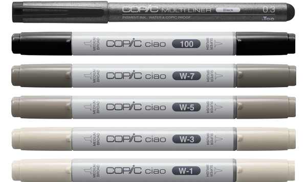 Copic Ciao 5 + 1 Warm Grey Tones